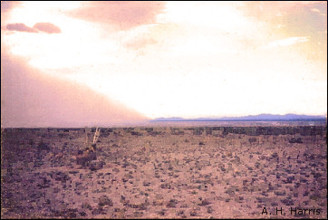 approaching dust storm