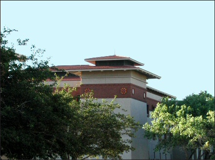 Bhutan-style building (Library) on the UTEP campus