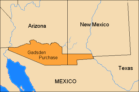 map of Gadsden Purchase