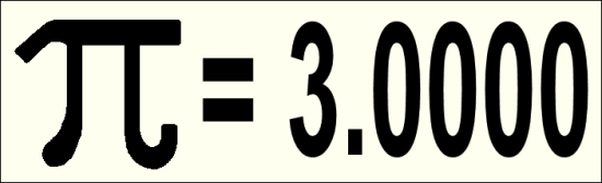 pi equals 3.0000