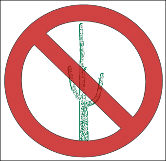 no saguaros symbol