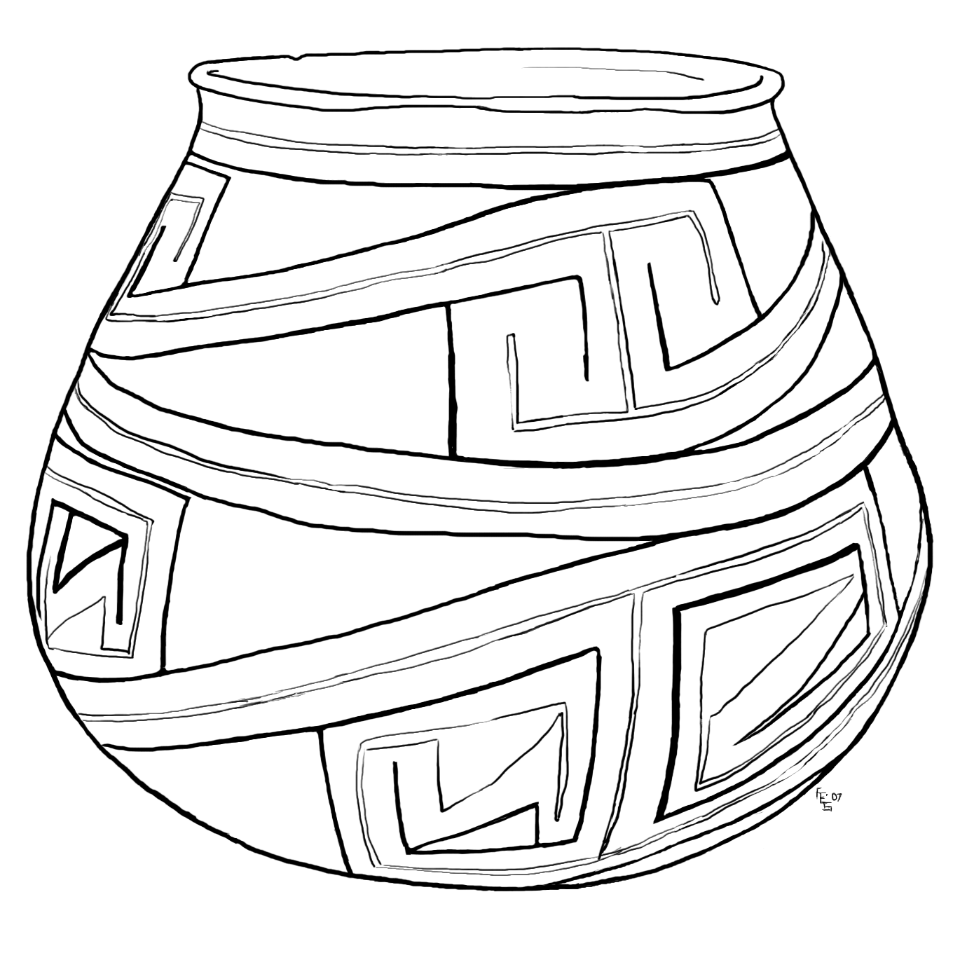 coloring pages native american pottery - photo #9