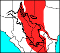 Regional distribution map for Cratogeomys castanops