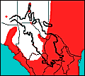 distribution map of opossum