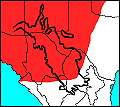 Regional distribution map of Erethizon dorsata