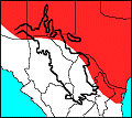 distribution map of lesser long-nosed bat