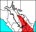 distribution map of long-nosed bat