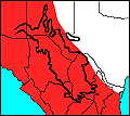 distribution map of Myotis californicus