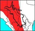 distribution map of Myotis thysanodes