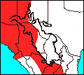 Distribution map for Neotoma albigula