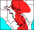 Distribution map for Neotoma leucodon