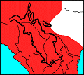 distribution map of Nyctinomops macrotis