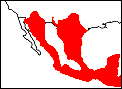 Distribution map for Pecari tajacu