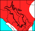 distribution map of the American Badger, Taxidea taxus, in the Chihuahuan Desert Region