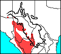 Regional distribution map for Thomomys umbrinus
