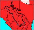 distribution map of Urocyon cinereoargenteus