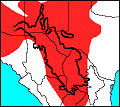 distribution map of Vulpes macrotis and V. velox