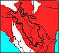 distribution map of Crotalus atrox