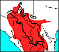 distribution map of Crotalus lepidus