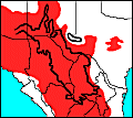 distribution map of Crotalus lepidus