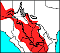 distribution map of Crotalus scutalatus