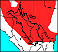 distribution map of Great Plains Skink