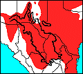 Regional distribution map of Thamnophis marcianus