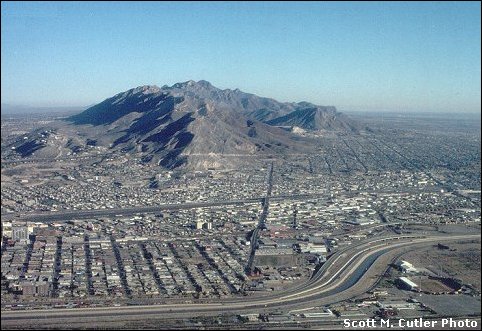 Aerial view of the Franklin Mts. and El Paso