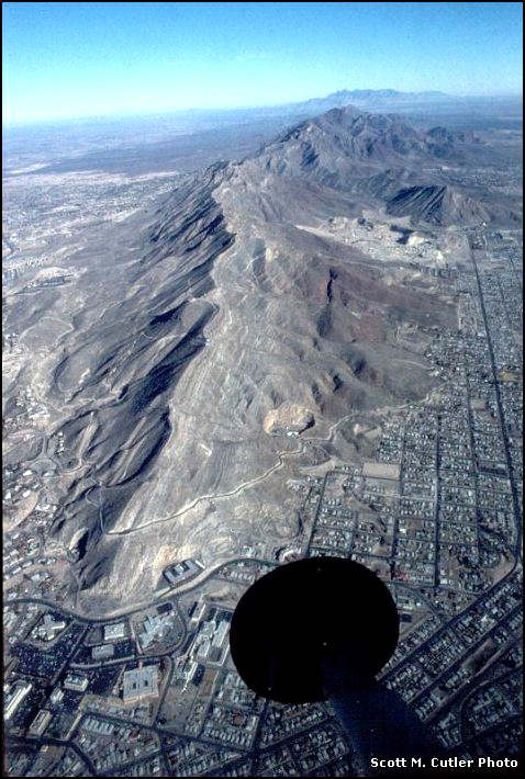 Aerial view of Franklin Mts.