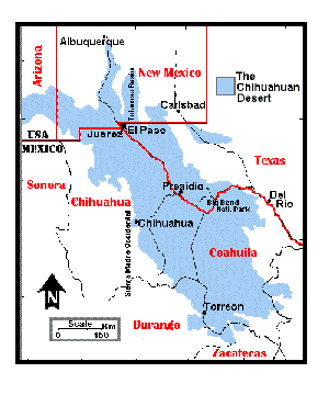 chihuahuan desert map