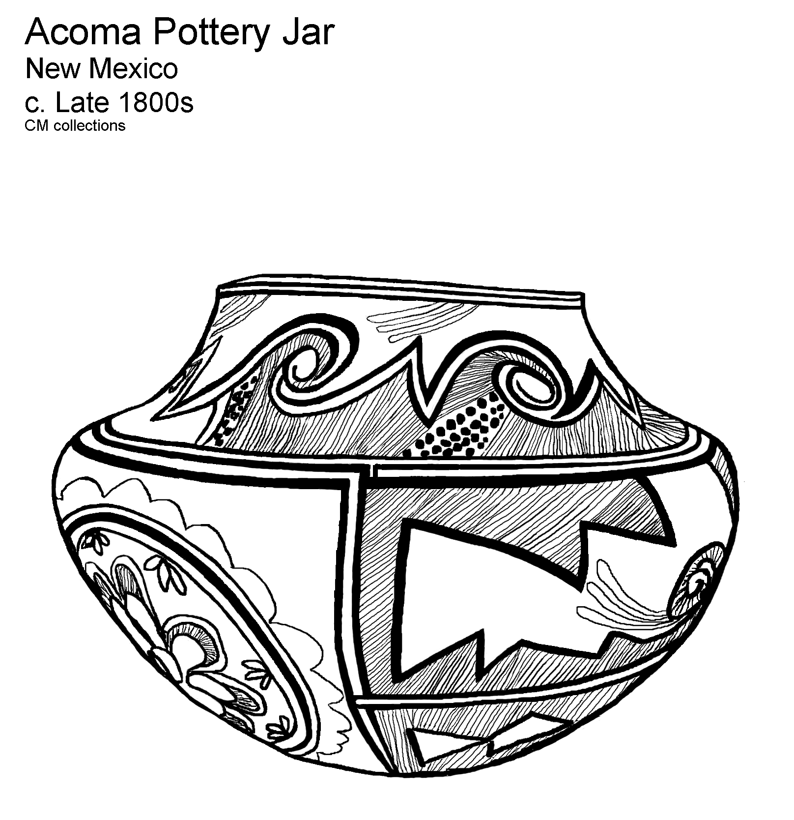 coloring page: Acoma pot