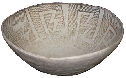 Oblique view of Chaco bowl