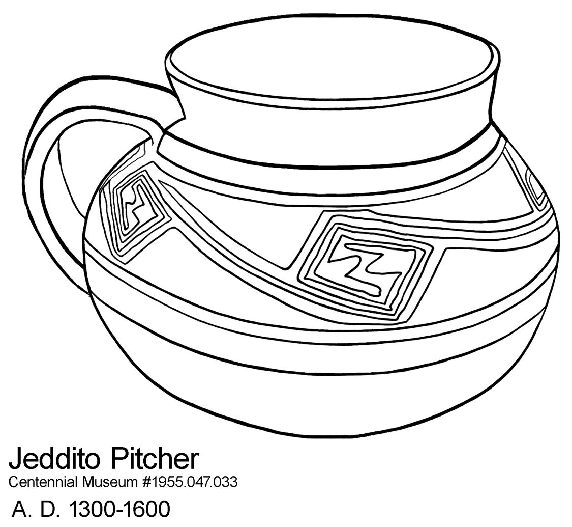 coloring page: Jeddito pitcher