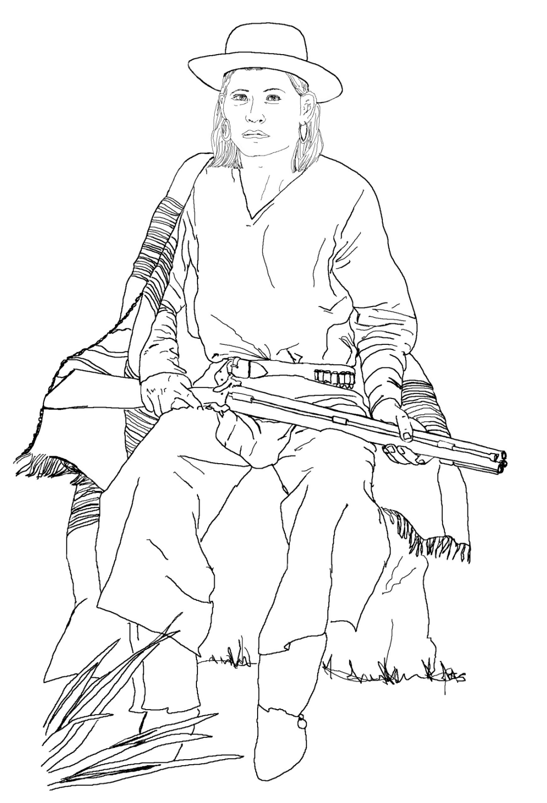 coloring page: Navajo scout